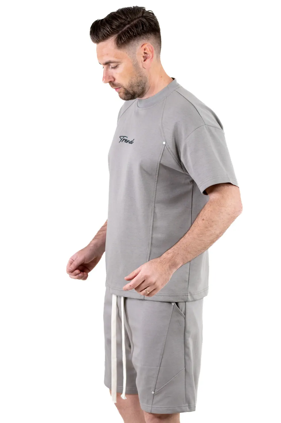 Compleu barbati gri, Ultra-Moale, cu broderie Trend [7]