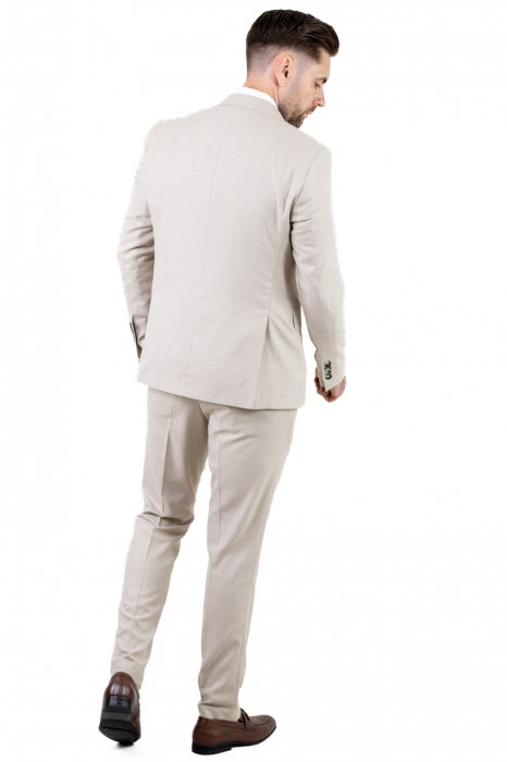 Costum bej elegant de vară pentru bărbați [2]