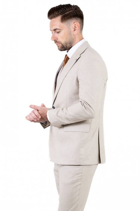 Costum bej elegant de vară pentru bărbați [3]