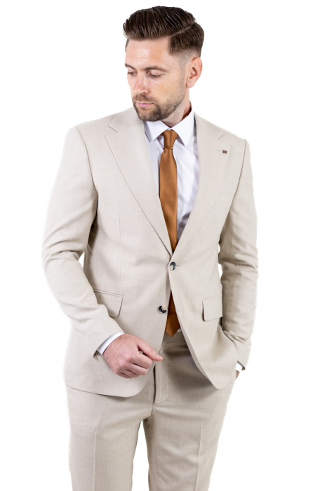 Costum bej elegant de vară pentru bărbați [17]