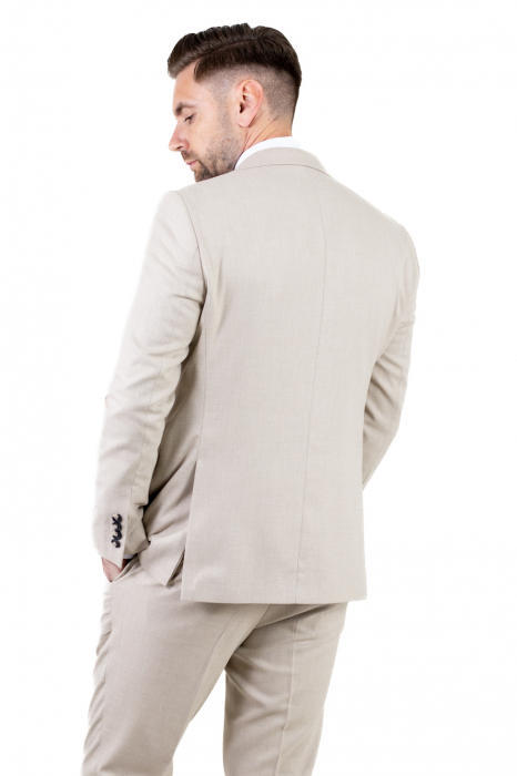 Costum bej elegant de vară pentru bărbați [18]