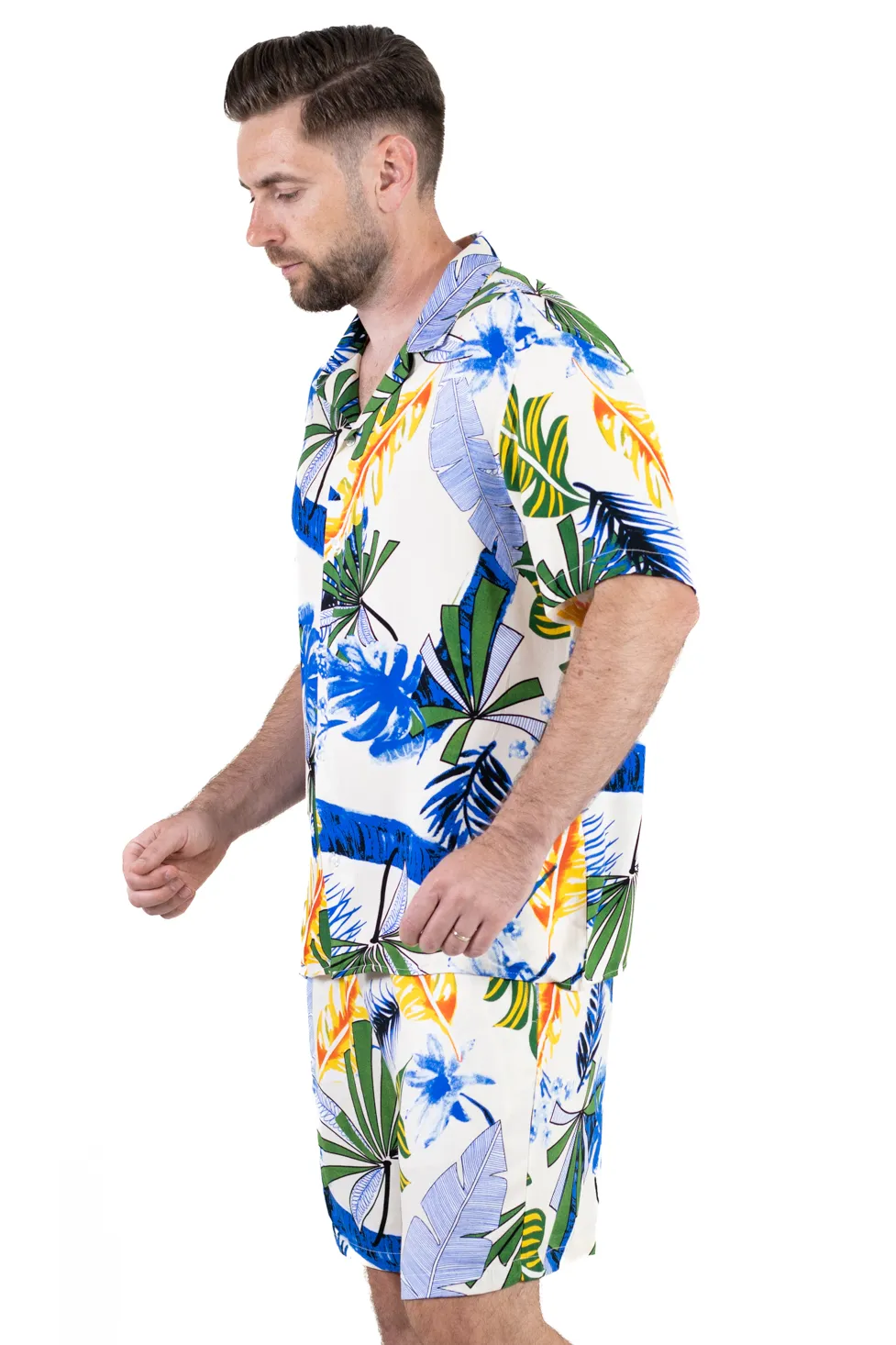 Compleu bărbați vară tropical – cămașă + pantaloni, 100% viscoză [7]