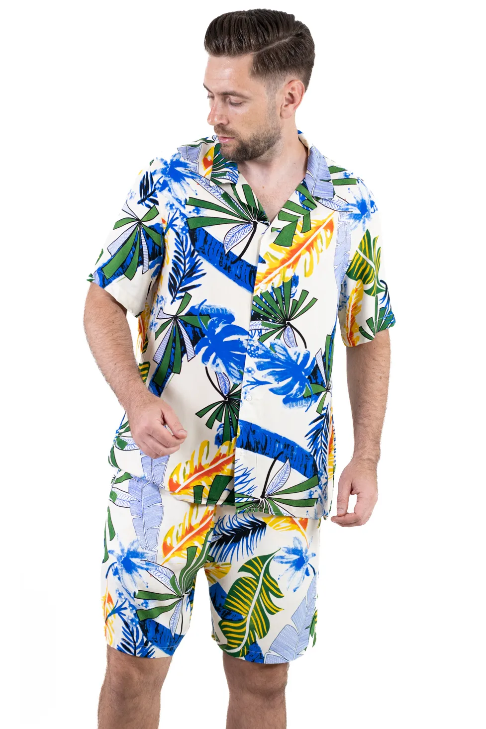 Compleu bărbați vară tropical – cămașă + pantaloni, 100% viscoză [4]