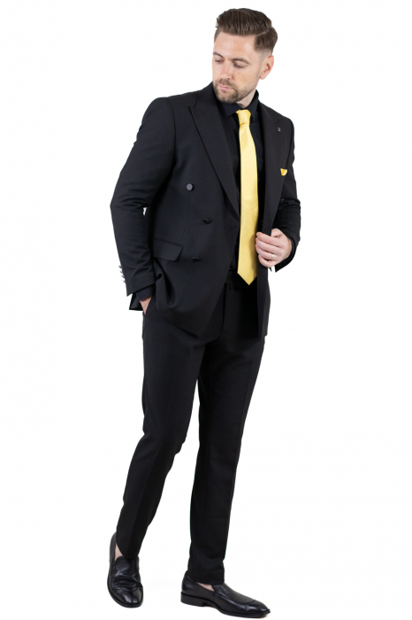Costum negru elegant de vară cu doua randuri de nasturi [12]