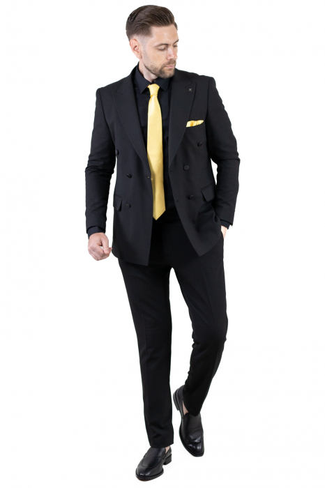 Costum negru elegant de vară cu doua randuri de nasturi [11]