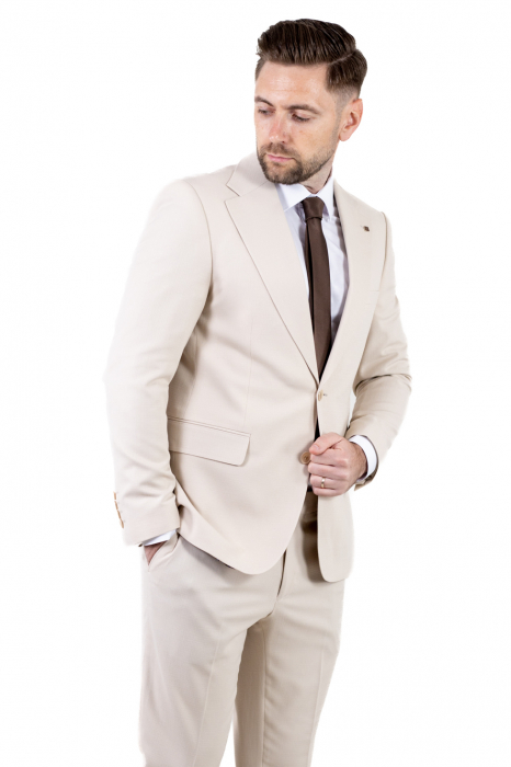 Costum crem elegant de vară pentru bărbați [12]
