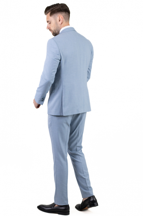 Costum albastru elegant de vară pentru bărbați [8]