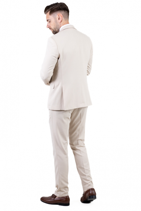 Costum crem elegant de vară pentru bărbați [7]