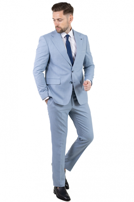 Costum albastru elegant de vară pentru bărbați [15]
