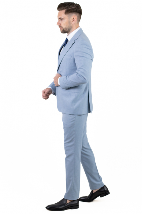 Costum albastru elegant de vară pentru bărbați [4]