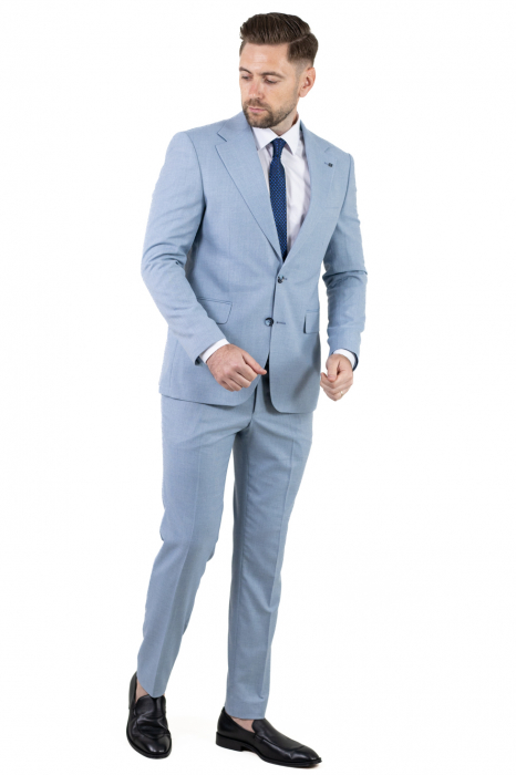 Costum albastru elegant de vară pentru bărbați [7]