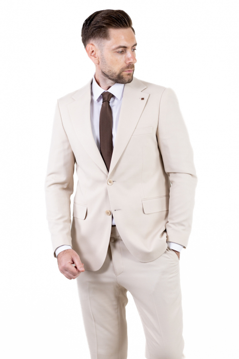 Costum crem elegant de vară pentru bărbați [3]