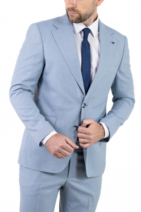 Costum albastru elegant de vară pentru bărbați [11]