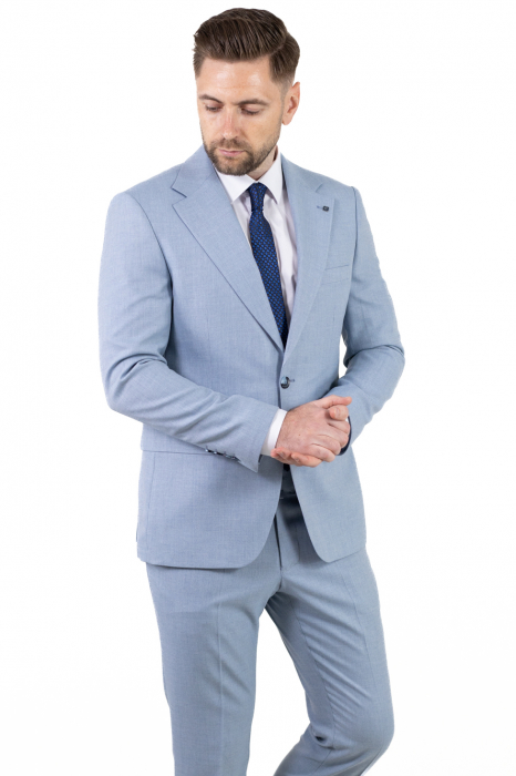 Costum albastru elegant de vară pentru bărbați [2]