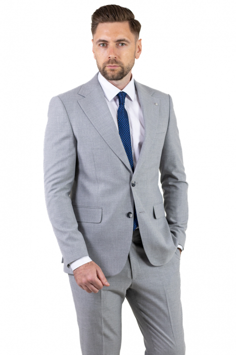 Costum gri elegant de vară cu doua randuri de nasturi [14]