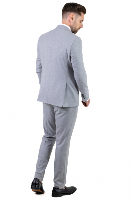 Costum gri elegant de vară cu doua randuri de nasturi [6]