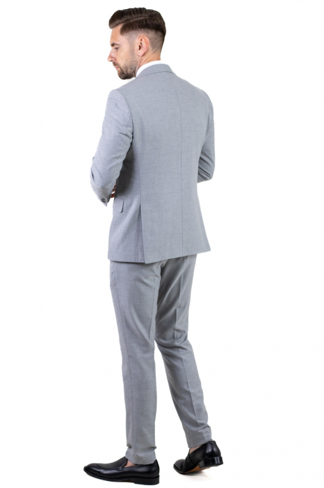 Costum gri elegant de vară cu doua randuri de nasturi [8]
