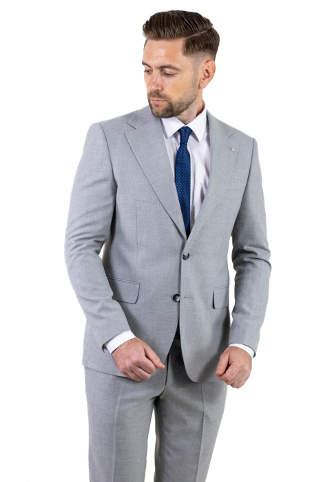 Costum gri elegant de vară cu doua randuri de nasturi [11]