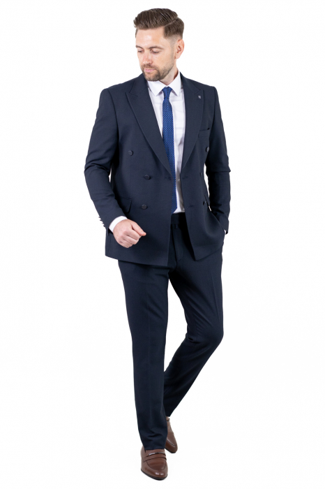 Costum bleumarin elegant de vară cu doua randuri de nasturi [15]