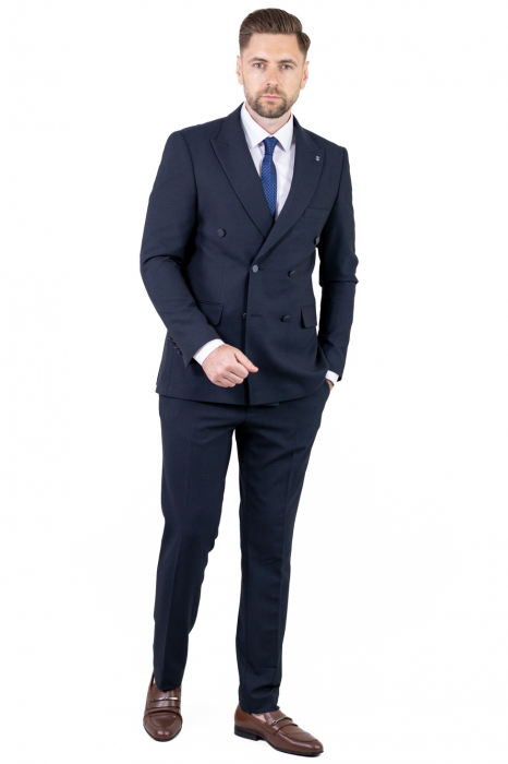 Costum bleumarin elegant de vară cu doua randuri de nasturi [10]