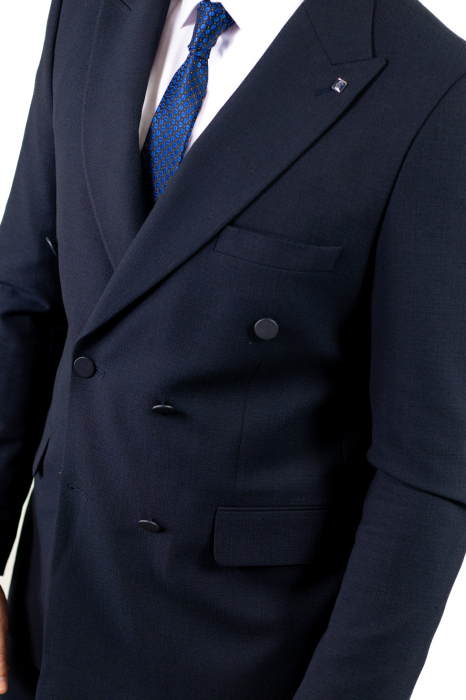 Costum bleumarin elegant de vară cu doua randuri de nasturi [13]