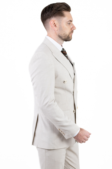 Costum bej elegant de vară cu doua randuri de nasturi [15]