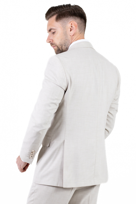 Costum bej elegant de vară cu doua randuri de nasturi [11]