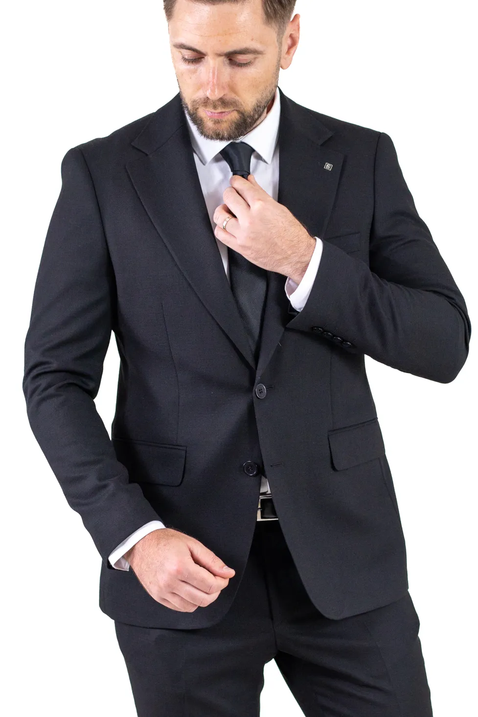 Costum negru elegant de vară pentru bărbați [4]
