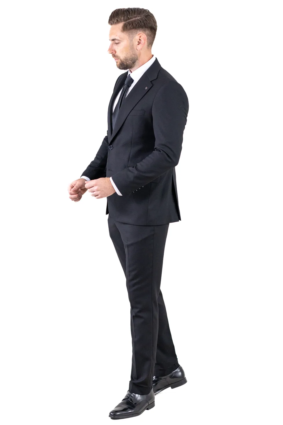 Costum negru elegant de vară pentru bărbați [2]