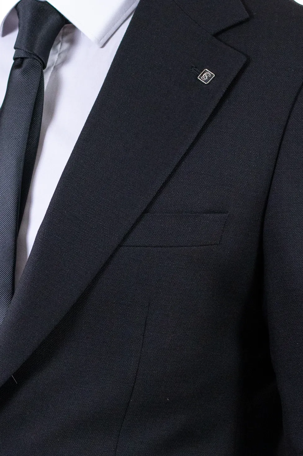 Costum negru elegant de vară pentru bărbați [7]