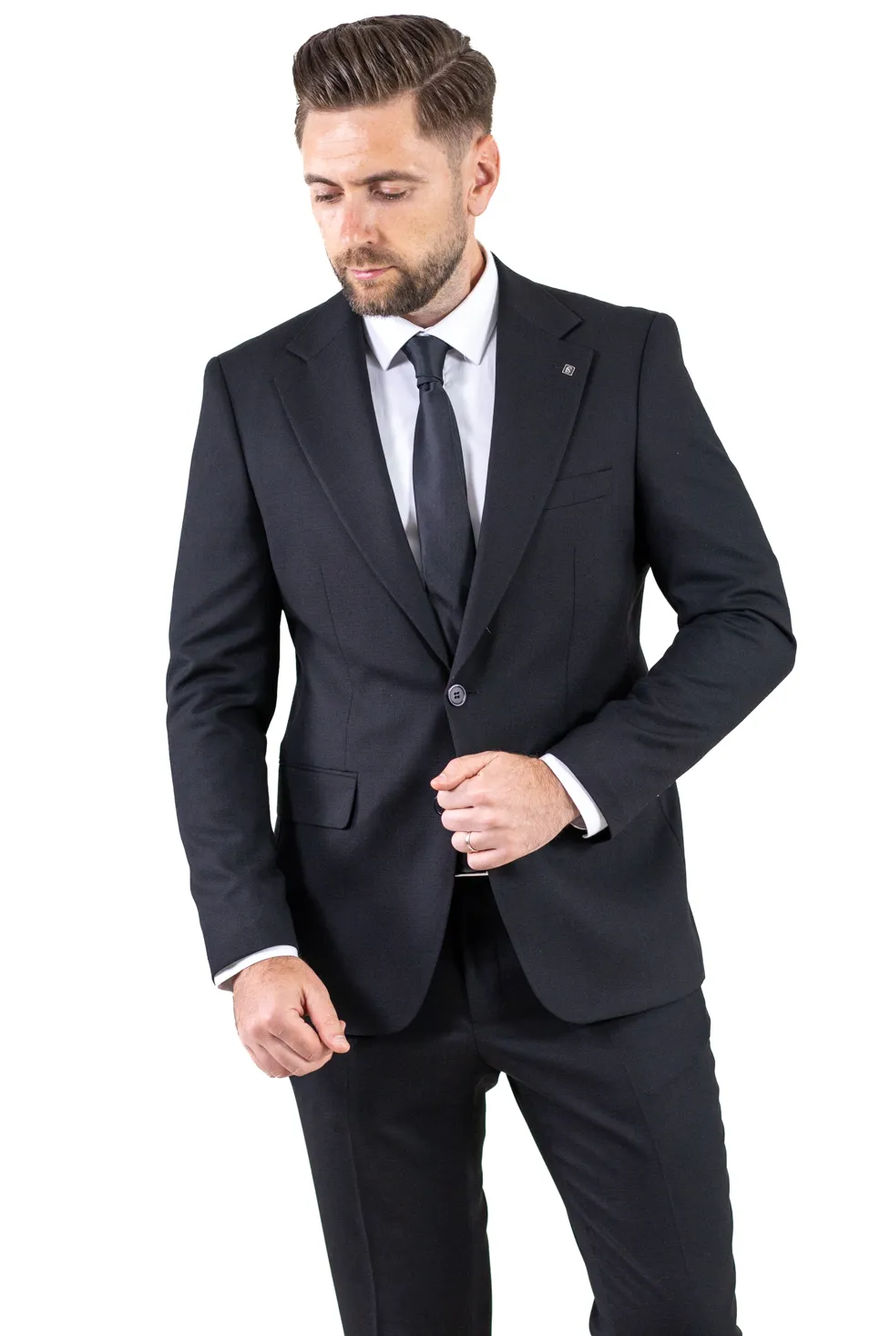 Costum negru elegant de vară pentru bărbați [3]