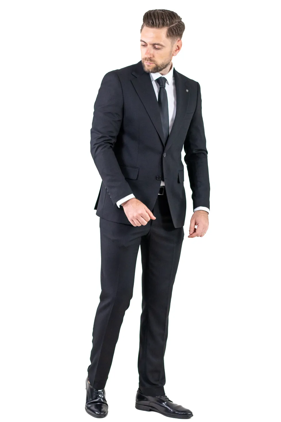 Costum negru elegant de vară pentru bărbați [14]