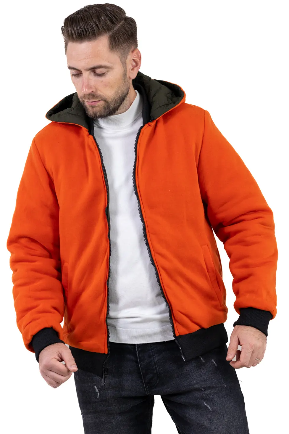 Geacă reversiGeacă reversibilă bărbați kaki & portocaliu [3]