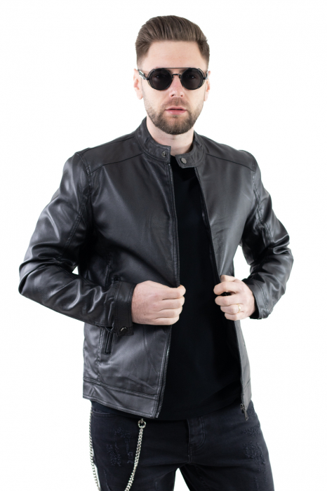 Geaca barbati eco-piele neagra [6]