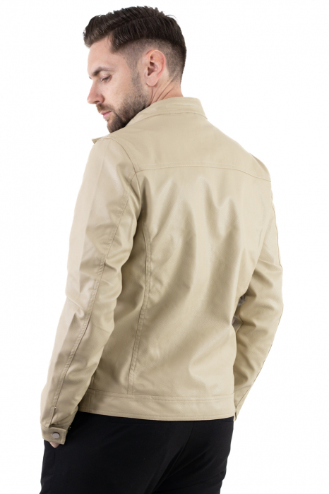 Geaca barbati eco-piele crem [3]