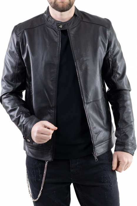 Geaca barbati eco-piele neagra [4]
