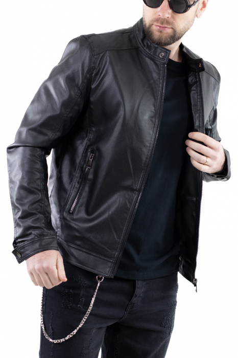 Geaca barbati eco-piele neagra [8]