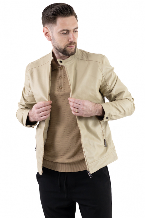 Geaca barbati eco-piele crem [4]