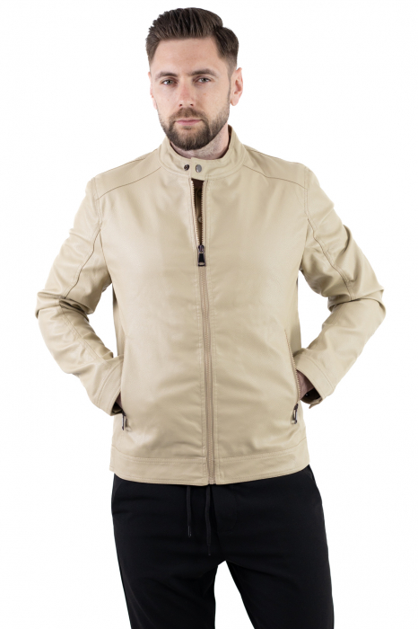 Geaca barbati eco-piele crem [5]