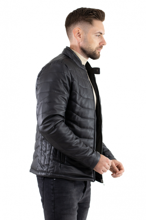 Geaca barbati eco-piele matlasata neagra [5]