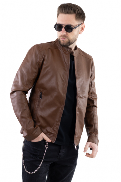 Geaca barbati eco-piele coffe [4]