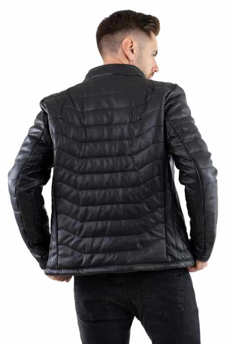 Geaca barbati eco-piele matlasata neagra [6]