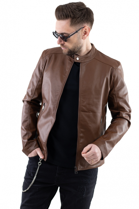 Geaca barbati eco-piele coffe [5]