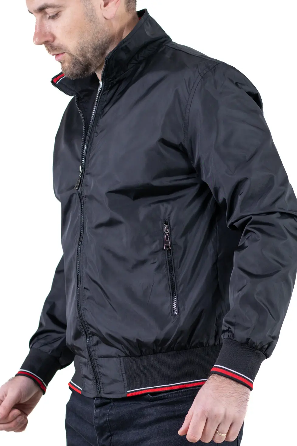 Geaca barbati subtire tip foita neagra [4]