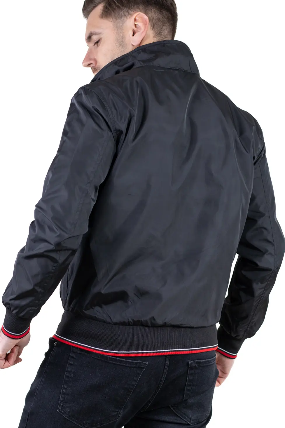 Geaca barbati subtire tip foita neagra [8]