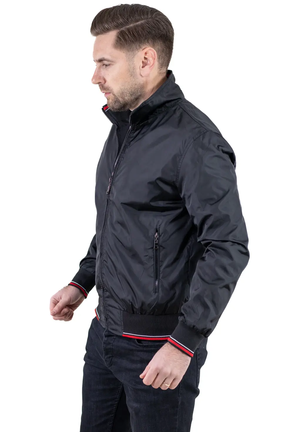 Geaca barbati subtire tip foita neagra [3]