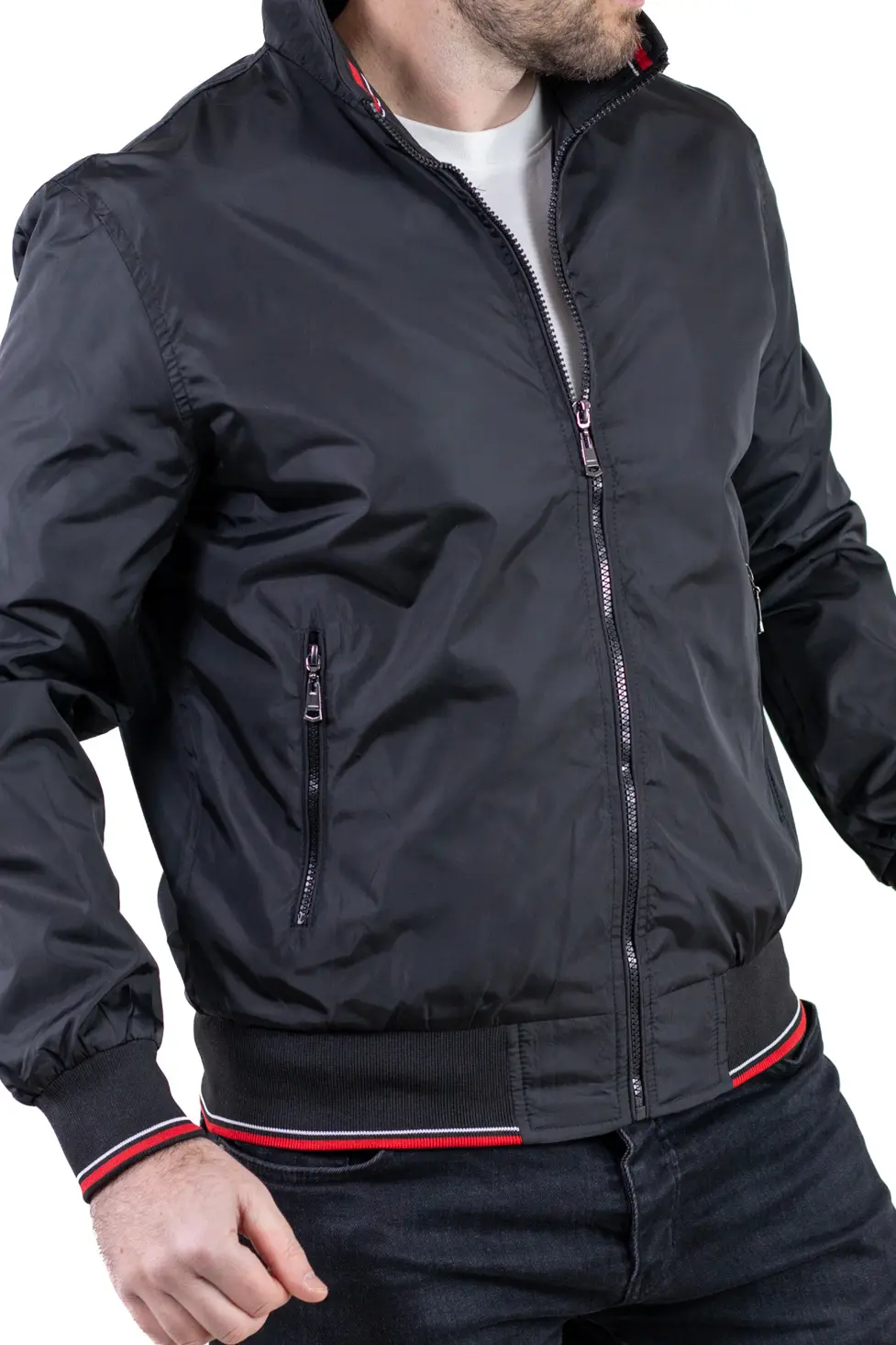 Geaca barbati subtire tip foita neagra [2]