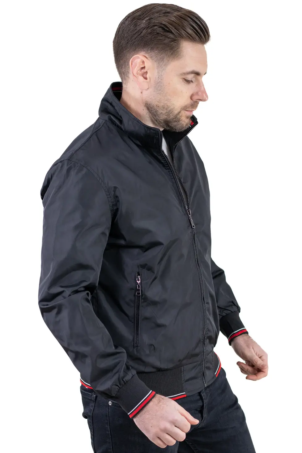 Geaca barbati subtire tip foita neagra [6]