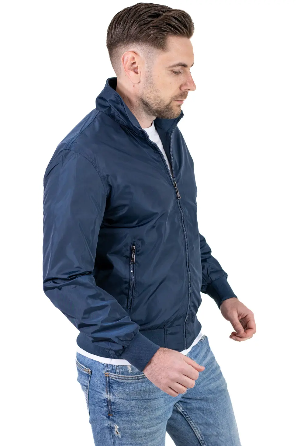 Geaca impermeabila subtire tip foita bleumarin [3]