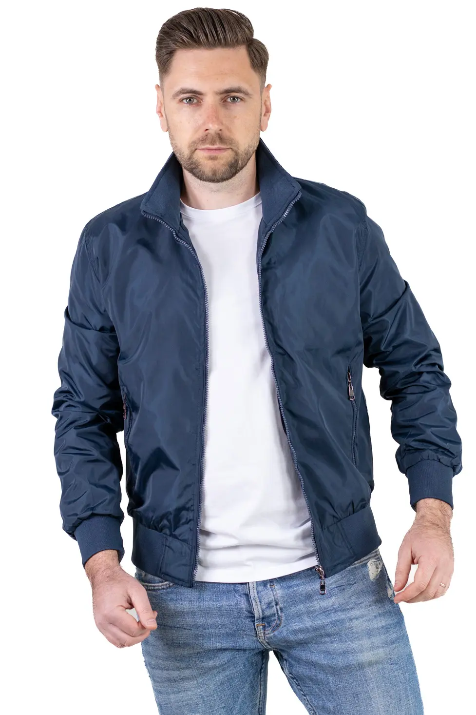 Geaca impermeabila subtire tip foita bleumarin [5]